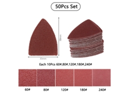 Conjunto de 51 Lixas Triangulares BRILVIBERA com velcro, para lixadeira oscilante de madeira
