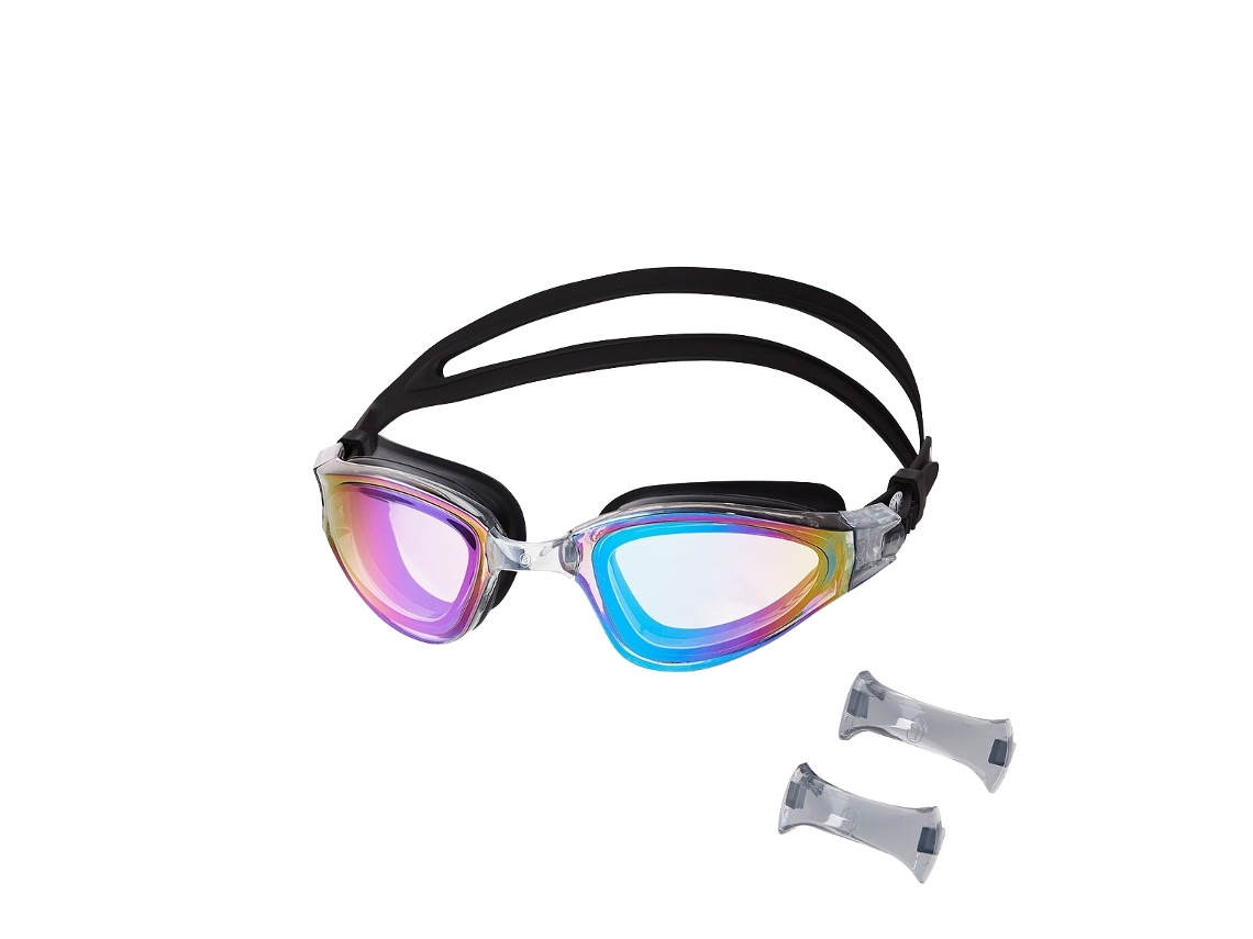 Óculos de Natação, Preto/ Arco íris, Antiembaçante, Proteção Uv AQUAFORGE