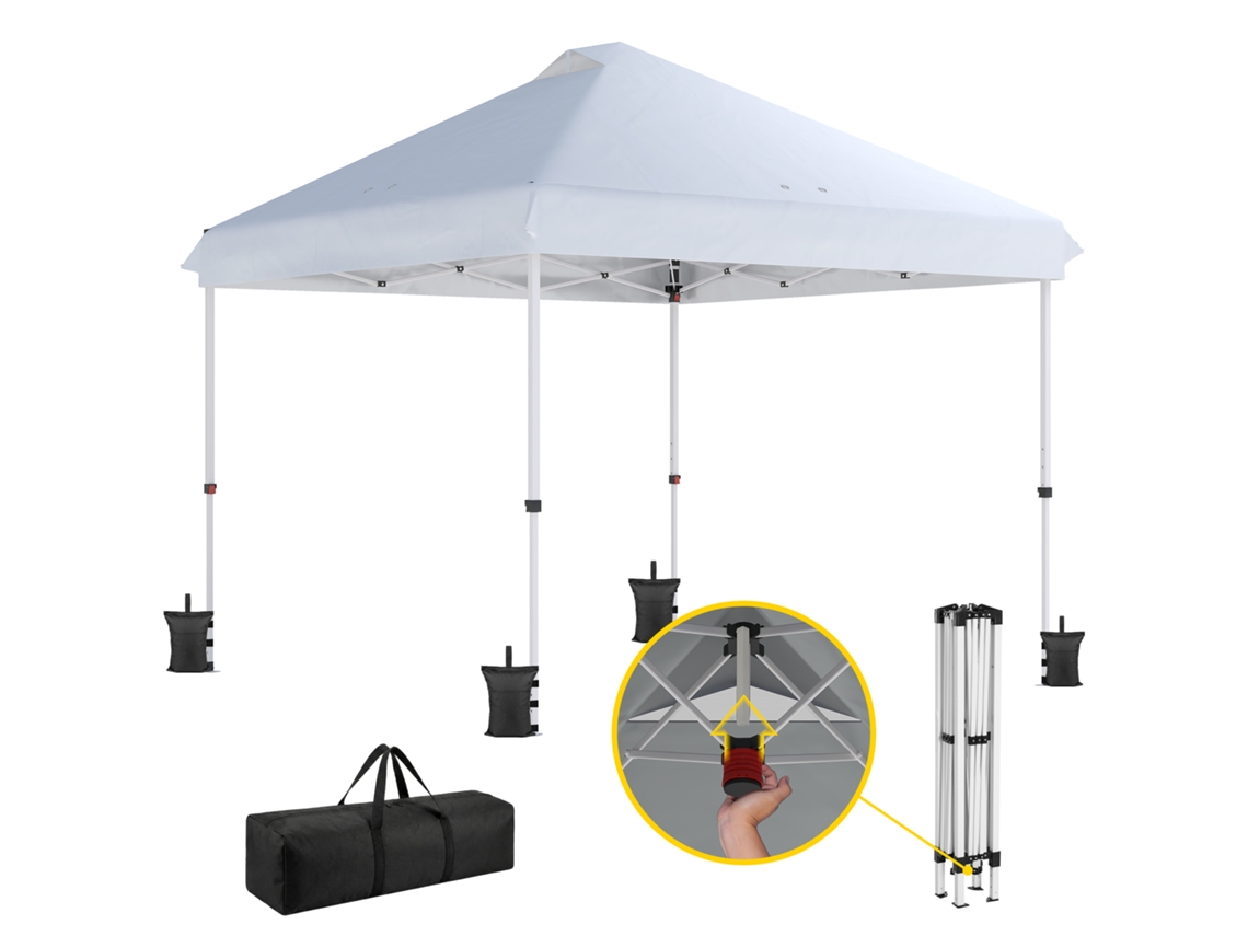 Tenda Pop up 3x3m com Rodas, Proteção Upf50+ e Altura Ajustável, Branco DECORALAR TECH