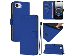 Capa De Couro Sintético Para Iphone 17e - Toque Suave - Cor Sólida - Com Cordão