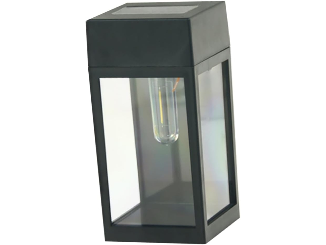 Luminária De Parede Solar Decorativa À Prova D'água Para Jardim, Quintal E Iluminação Externa Em Led, 1 Unidade, Preta.