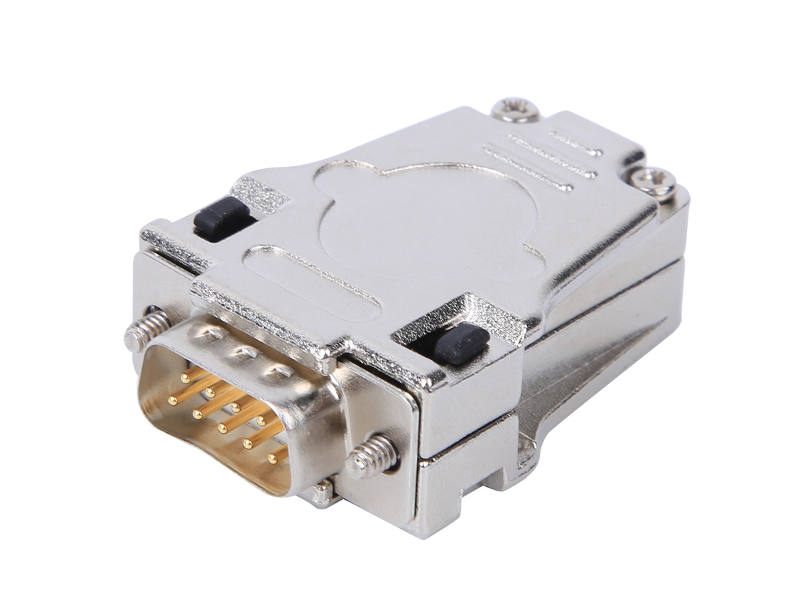 Laxiscreed Conector Serial D-sub Flame-retardante 9 Pinos Com Caixa Metálica