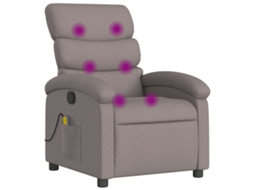 Poltrona De Massagens Reclinável Tecido Vidaxl Cinzento-acastanhado