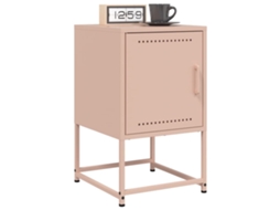 Vidaxl Mesas De Cabeceira 2 Pcs 36x39x60,5 Cm Aço Rosa