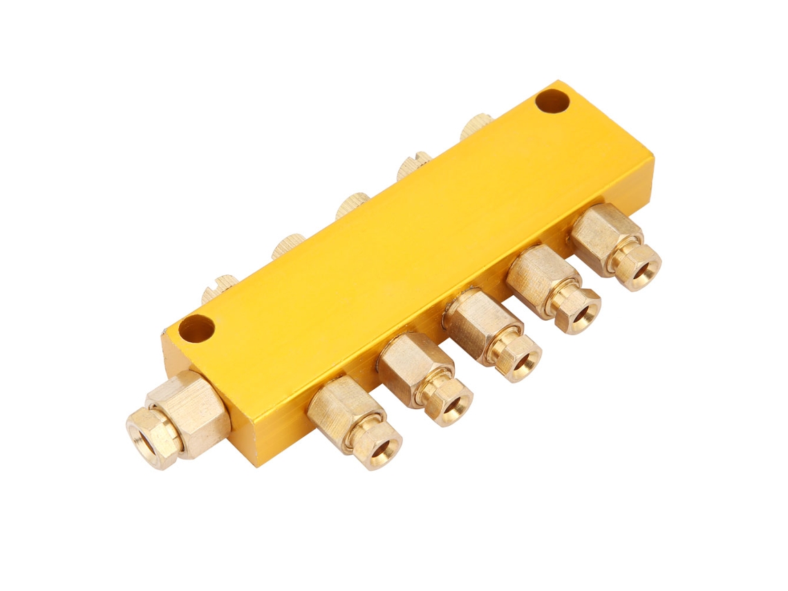 Válvula De Distribuição De Óleo Ajustável Laxiscreed Com Manómetro E Entradas De 6mm