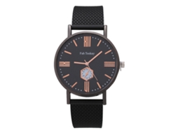 Relógio de Pulso Masculino de Quartzo com Pulseira de Malha Estilo Simples Fashinable (ouro Preto)