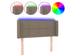 Cabeceira de Cama com Luzes Led Tecido Cinza Acastanhado MAISON EXCLUSIVE (93x16x78 cm)
