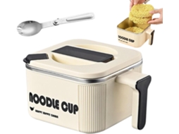 Tigela Para Macarrão - Panela De Aço Inoxidável Com Cabo Em Formato De Colher Cozinhador De Macarrão Para Micro-ondas,