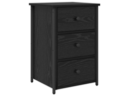 Conjunto 1 Mesa-de-cabeceira Vidaxl Preto Madeira Recuperada Maciça (40 X 36 X 60 Cm)