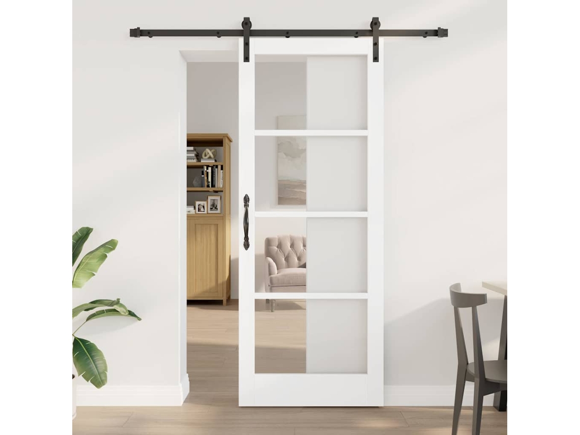 Vidaxl Porta Deslizante Orkdal Branco E Preto 83 X 211 Cm