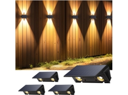 Kit com 4 luminárias de parede, 1500 Mah, 100 Lúmens, IP67, para jardim e pátio AQUAFORGE