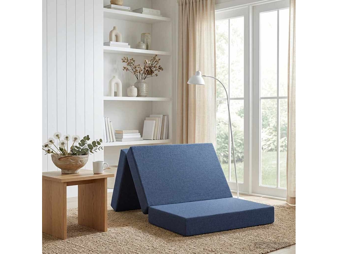 Vidaxl Sofá Cama Dobrável 90 X 67 X 45 Cm Azul