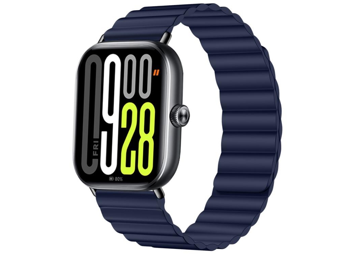 Bracelete de silicone macio com fecho magnético azul marinho escuro para Redmi Watch 6/5/4 XIAOMOYU