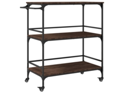 Kitchen Trolley, Kitchen Trolleys Vidaxl Marrom Madeira Processada (n/a)