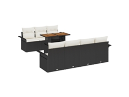 Conjunto 8 Móveis Para Exterior Vidaxl Preto Vime Pe (100 X 55 X 73 Cm)