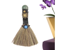 Vassoura De Bruxa Decorativa Para Escritório | Pequena, Com Acabamento Natural, Ideal Para Quarto/banheiro