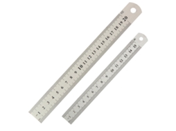 Régua Dupla De Aço Inoxidável Com Escala, 2 Peças, Para Uso Escolar E No Escritório Bordas Em Metal Resistente, Ideal