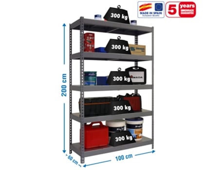 Bricoforte 1006-5 Metal Cinza/galva Prateleira Metálica