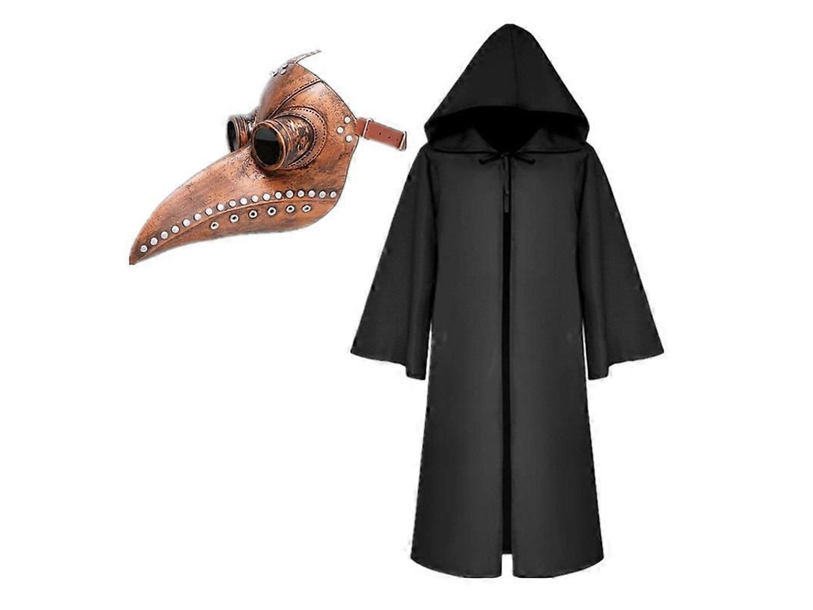 Fantasia de Médico da Peste com Capuz e Nariz Comprido para Halloween e Cosplay para Crianças e Adultos 05 Infantil 140