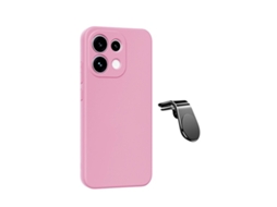 Kit Suporte De Carro Magnético L Capa Proteção Silicone Gift4me Para Oppo Reno16 Pro - Rosa