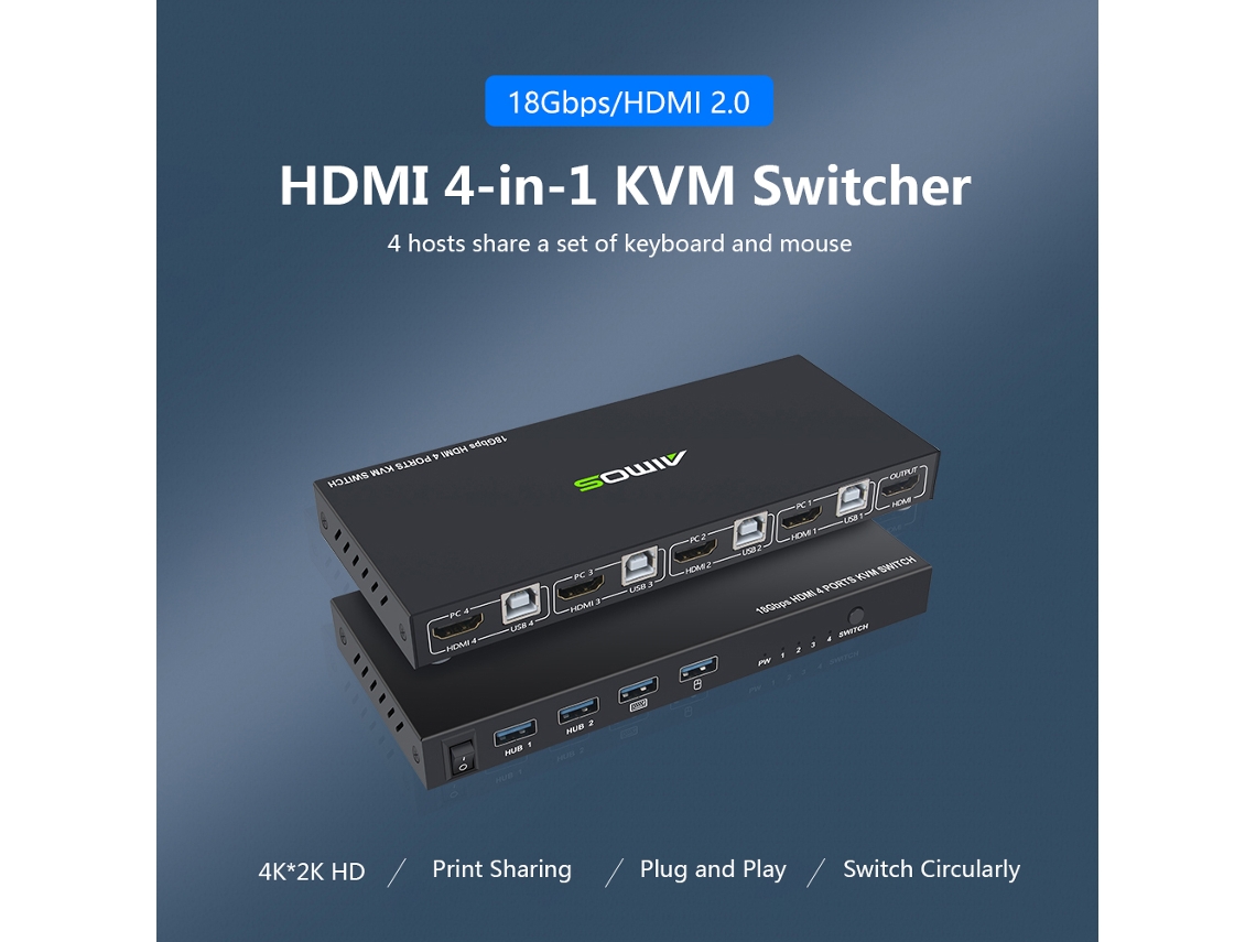 Switcher Kvm LAXISCREED 4k Hdmi2.0