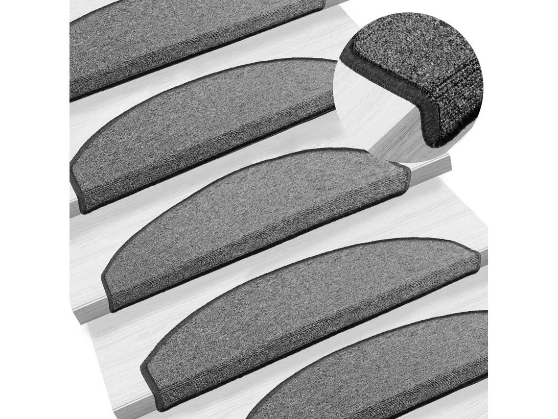Tapetes Adesivos para Escadas 15 Pcs Cinzento escuro MAISON EXCLUSIVE