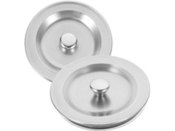 Conjunto De 2 Tampões Ralo Em Aço Inoxidável Com Anel Silicone, Para