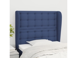 Cabecero con Alas de Tela 103x23x118/128 Cm Azul