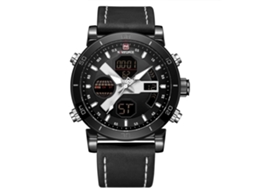 Relógio Masculino de Quartzo com Pulseira de Couro 3atm À Prova D'água Fashion