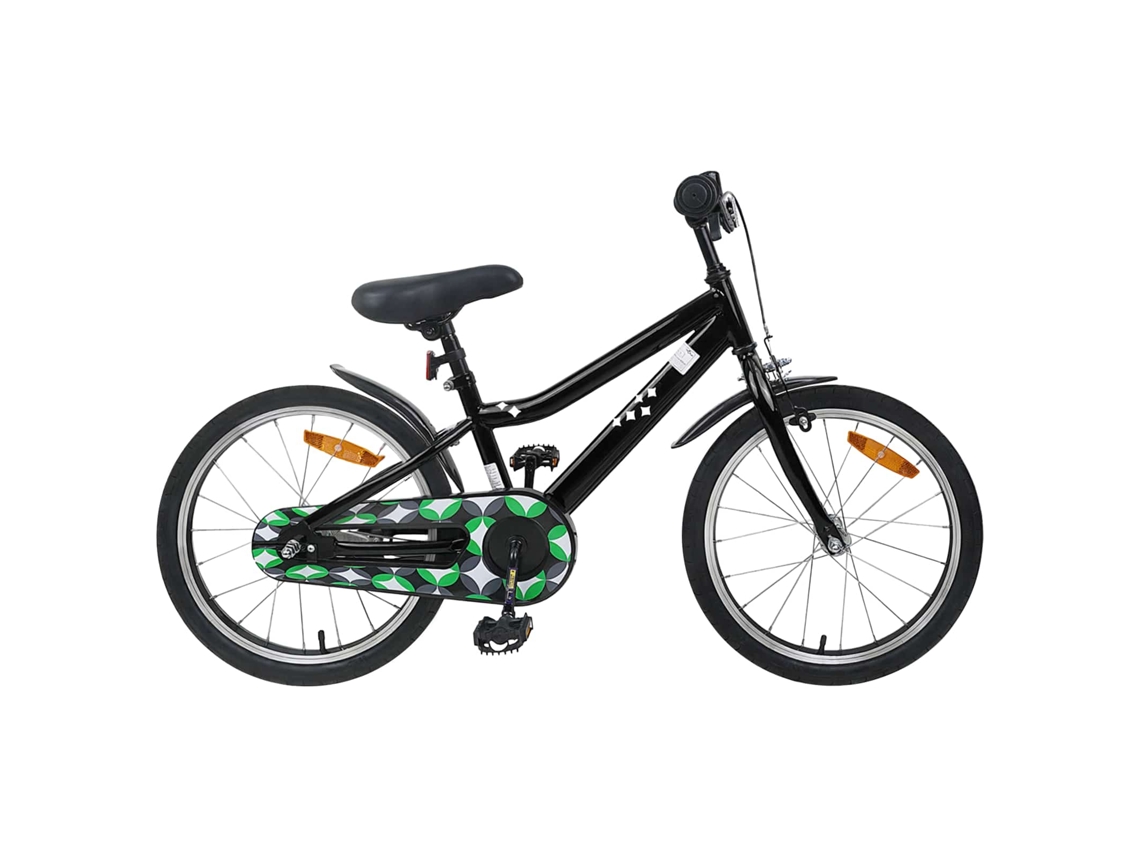 Vidaxl Bicicleta Infantil 18 Polegadas Para 5-7 Anos Preto