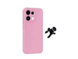 Kit Suporte Magnético Reforçado Capa Silicone Líquido Phonecare Para Oppo Reno16 Pro - Rosa
