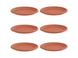 Conjunto 6 Bandeja Para Flores Vidaxl Vermelho Plástico (ø 27 X 2,5 Cm)