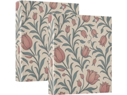 William Morris Papel De Parede Tulipa 1 Material Escolar 2 polegadas, Pasta 3 Argolas Com Bolsas, Pacote Com 1 2 Pastas
