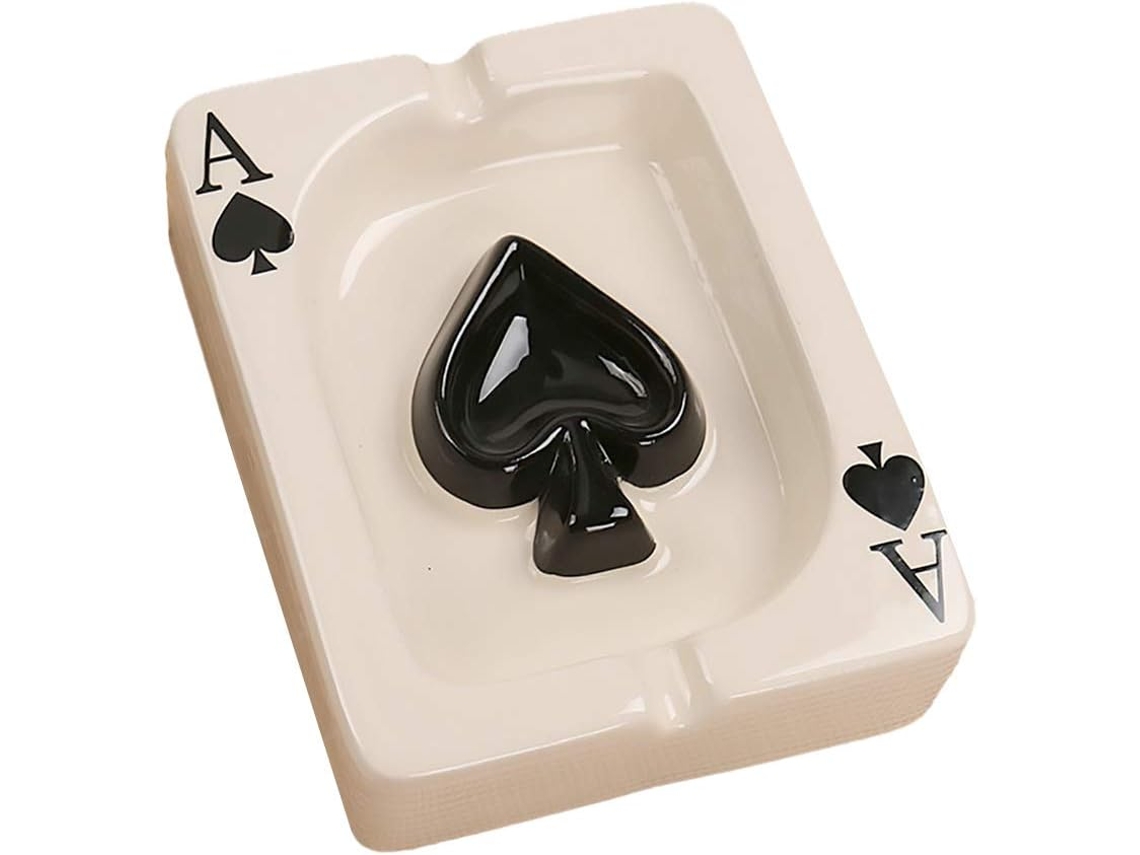 Copo De Cinzas Cerâmico Com Design Poker, Para Interior/exterior, Decoração Para Casa/escritório Igvtrade