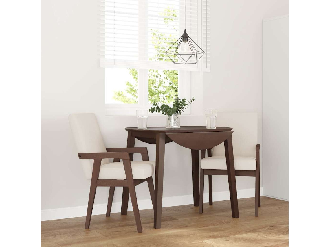 Vidaxl Cadeiras De Jantar Com Almofadões 2 Pcs Madeira Maciça Castanho