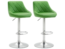 Conjunto De 2 Bancos De Bar Lazio Em Imitação De Pele Verde Clp