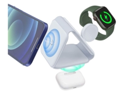 Carregador Sem Dobrável Carregamento Rápido para iPhone SE/14/13/12/XS/8/11 YIZHOOD Seda Branco