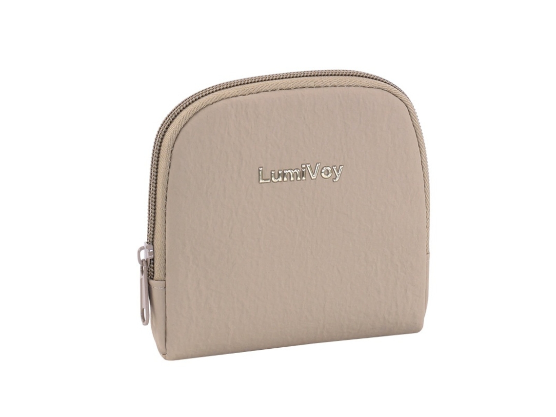 Bolsa de Joias Portátil com Zíper Pu com Forro Macio para Pulseiras e Colares, Estojo Compacto de Proteção Khaki INF