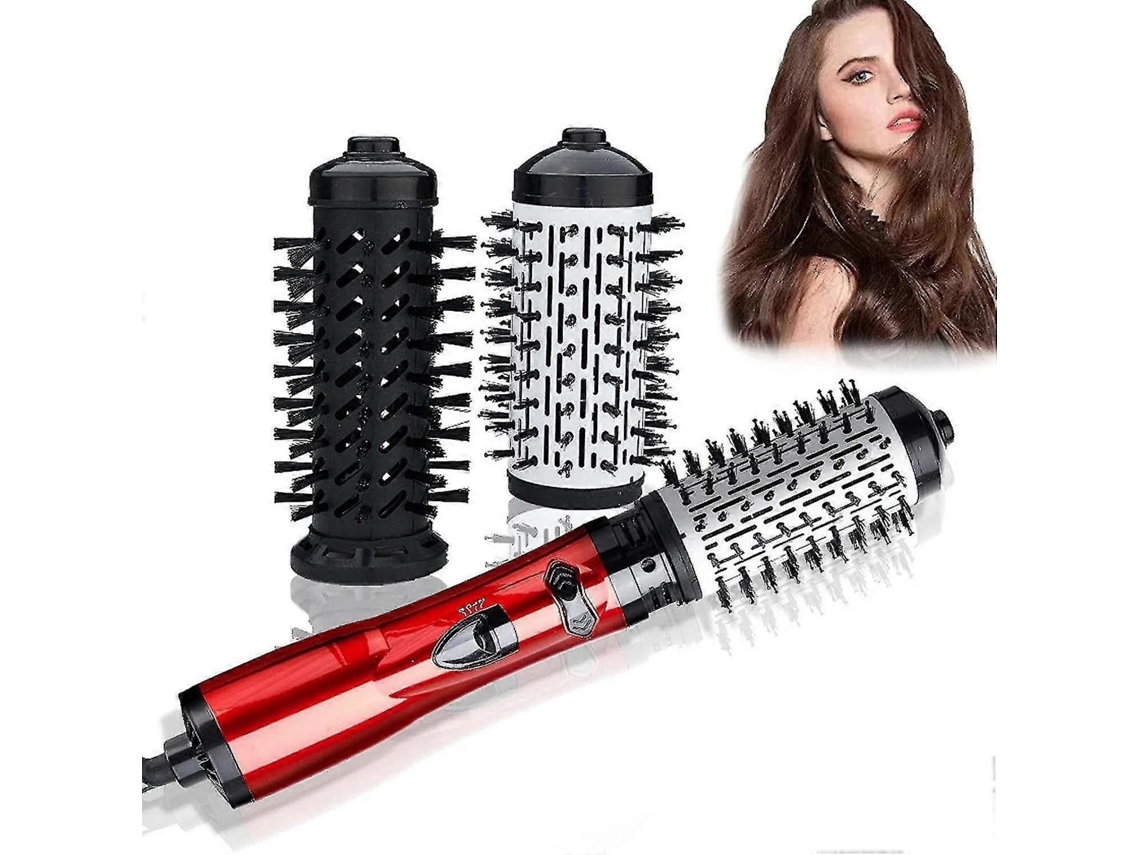 3-em-1 Hot Air Styler E Secador De Cabelo Rotativo, Escova Giratória Do Secador De Cabelo, 2 Escovas Intercambiáveis ​​para Cabelo Seco E Molhado