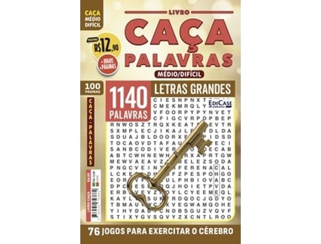 Livro Caça-palavras 93 Lápis De Nível Médio/ Difícil - 76 Jogos Para Exercitar O Cérebro De Edicase Publicações (português Do Brasil)