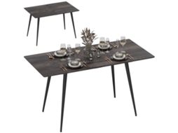 Mesa de Jantar Extensível para 6 a 8 Pessoas,com Pés de Aço,Expansível BTFORUS