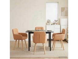 Vidaxl Cadeiras De Jantar 4 Unid. Bouclé Bege 59 X 57 X 85 Cm