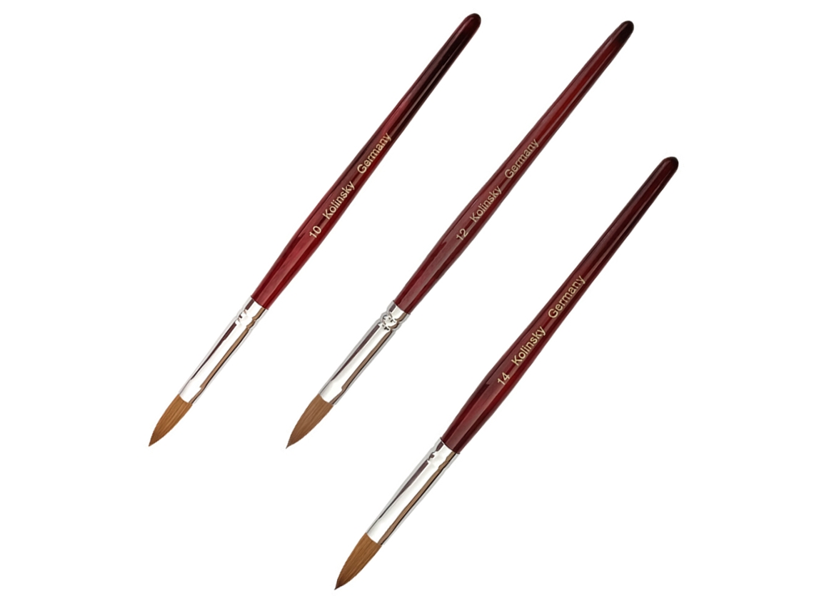 Conjunto de Pincéis de Unhas com Cabo de Madeira Formato Oval NEVEANCE
