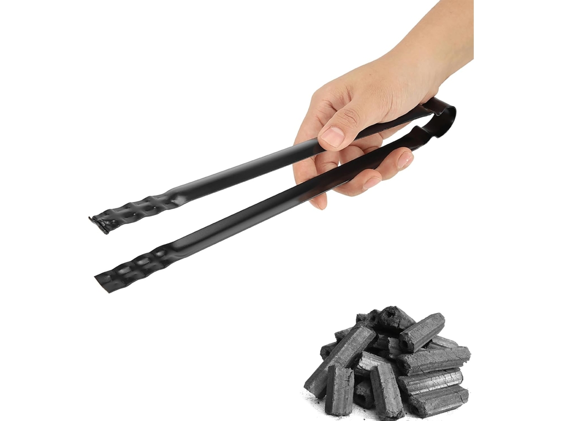 Pinça Para Carvão Com Cabo Anti Escaldante, Lisa E Durável, Utensílio Ideal Para Servir Em Churrascos, Fogões E Lareiras