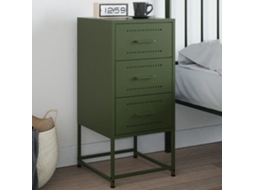 Vidaxl Mesa De Cabeceira 36x39x78 Cm Aço Verde-azeitona