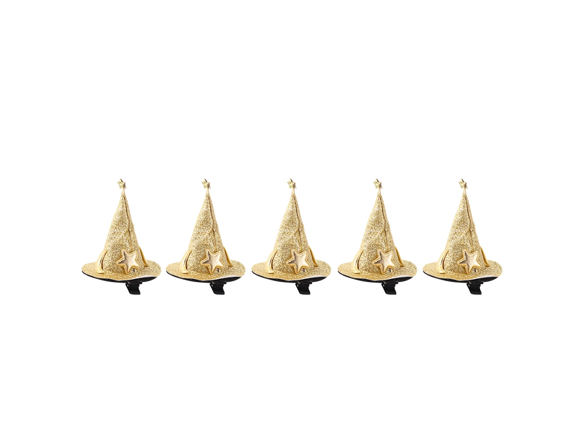 5pcs Grampos de Cabelo Chapéu de Bruxa Mini Adoráveis Acessórios de Halloween para Festa Cosplay Meninas | S/MARCA