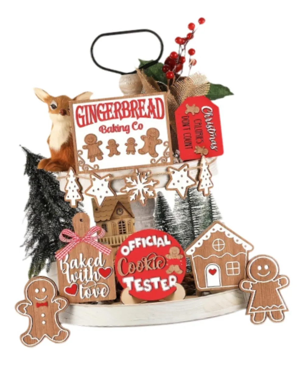 Conjunto De Decoração De Natal Com 12 Peças E Bandejaslowmoose