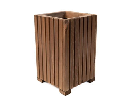 Caixa de flores em madeira Vaso de flores 40 x 25 x 25cm vaso de ervas Pote com inserto plástico Impregnado marrom escuro BOGATECO