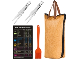 Saco para Carne de Churrasco Milisten, 53,3 cm, Termômetro, Escova, Pinça