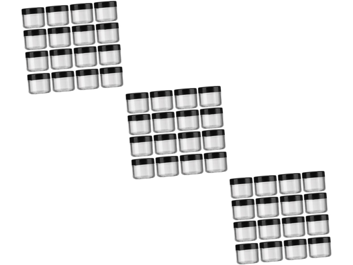De 3 Potes Plásticos Para Armazenar Cremes E Loções, Recipientes Cosméticos Práticos.